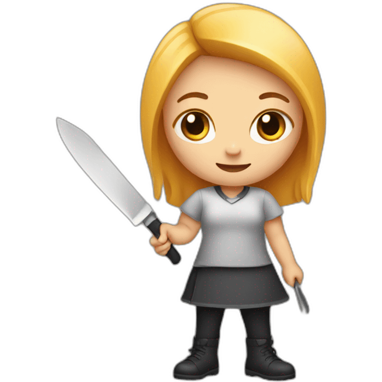 girl holding a knife emoji