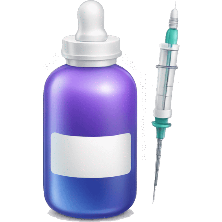 Botox bottle and needle botox emoji