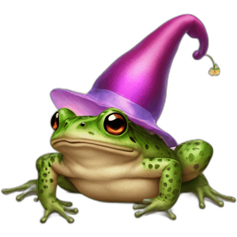 A toad with a fairy hat emoji