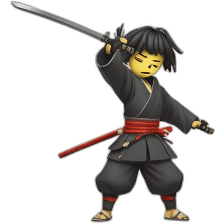 Samurai futuriste qui fait un dab emoji