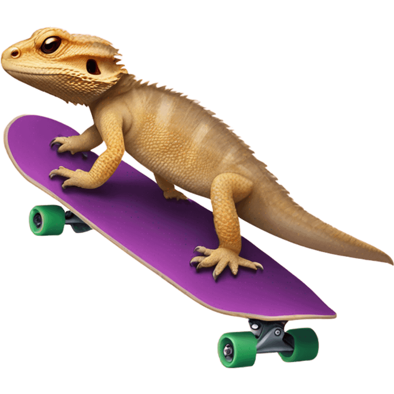 Bearded dragon riding a skateboard  emoji