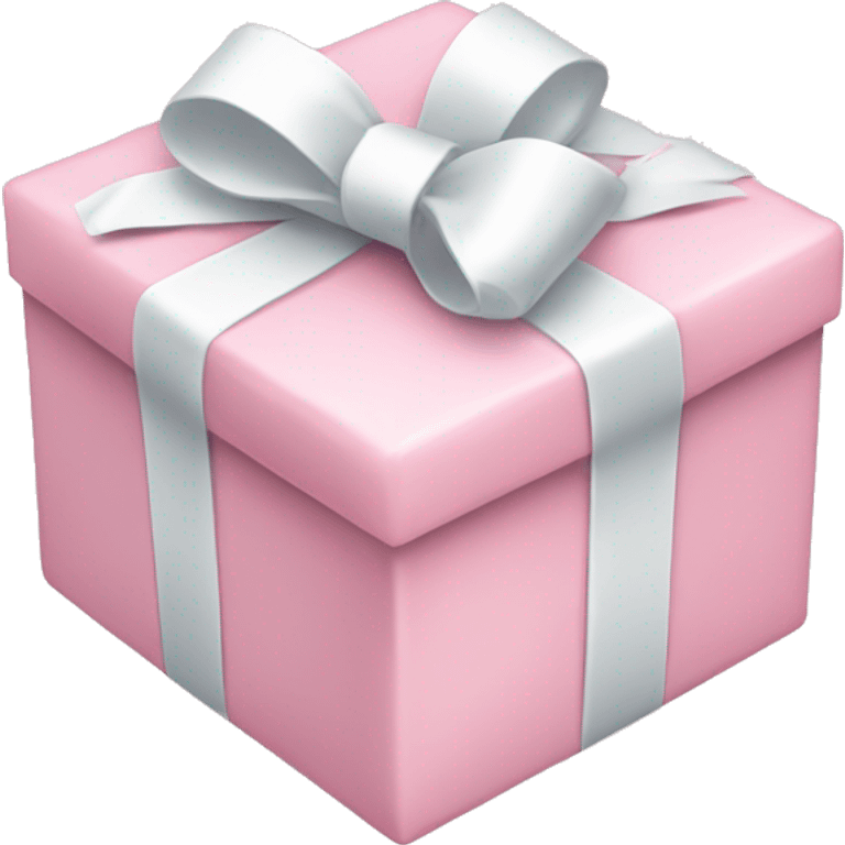 Light pink present with white ribbon bow emoji