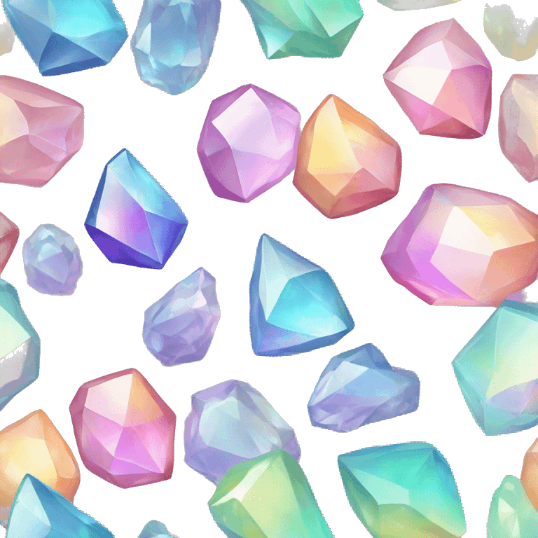 One Pastel iridescent rainbow crystal clusters emoji