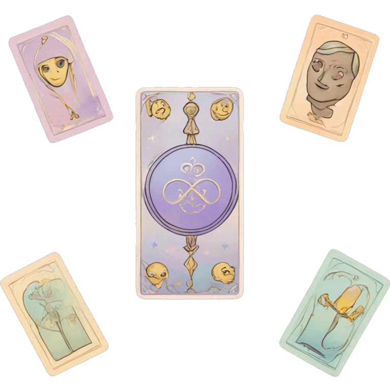 tarot cards pastel colors emoji