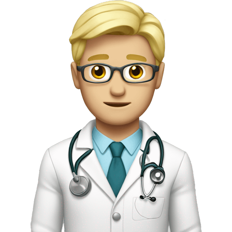 Blond male doctor with lots of muscles emoji