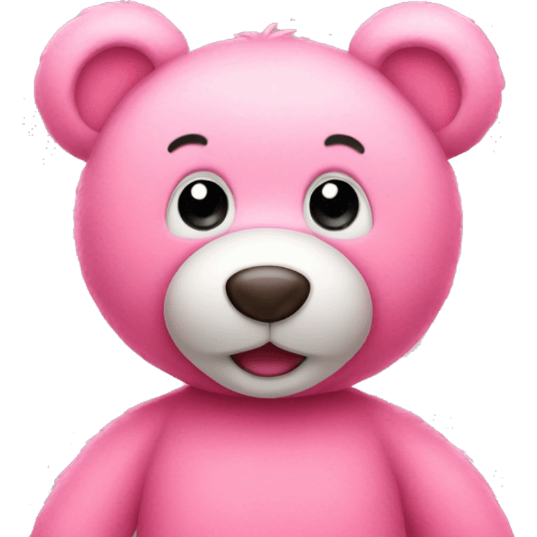 Happy pink teddy bear emoji