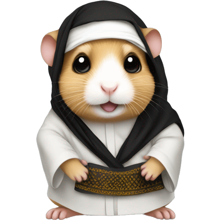 An Arab hamster wearing a thobe and shemagh emoji