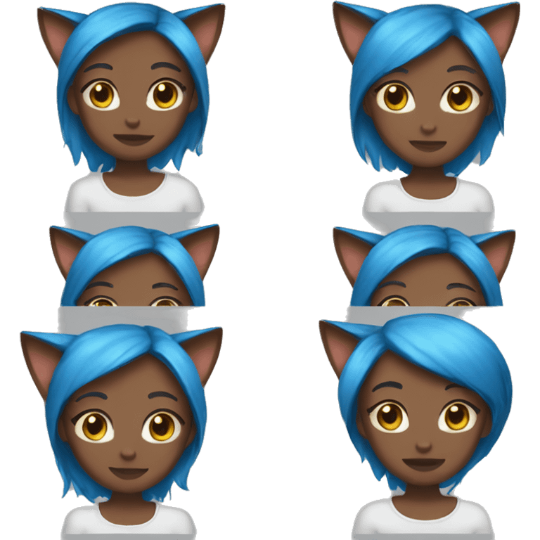 Blessed girl emoji brown hair blue eyes cat ears emoji