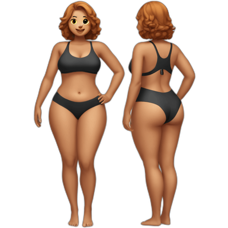 Slim-Thicc woman swimsuit posing (athletic build, perfect body, hourglass figure) emoji