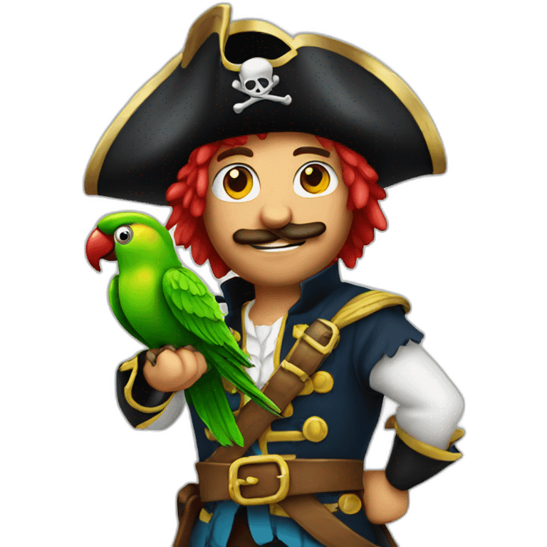 pirate with parrot emoji