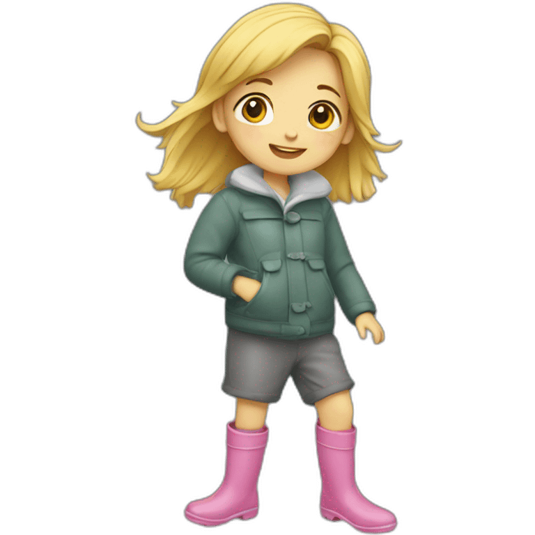 Little Girl with wellingtons on emoji