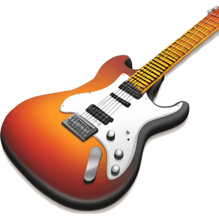 Red and orange colors Electronic guitar emoji