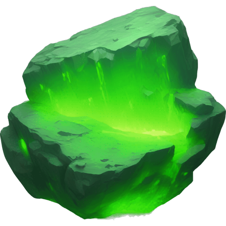 fluorescent green uranium-rock emoji