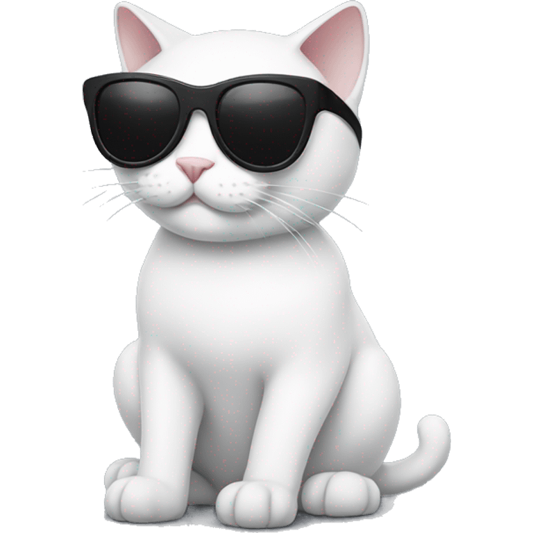 White and black Cat with sunglasses emoji