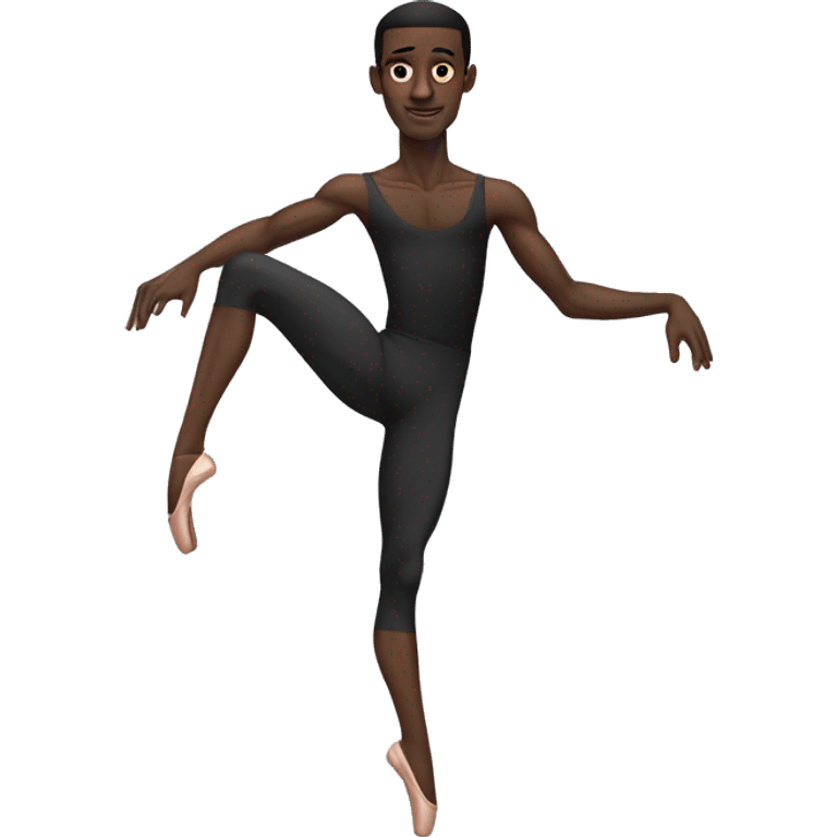 Skinny tall black man with a ballerina outfit doing a split emoji