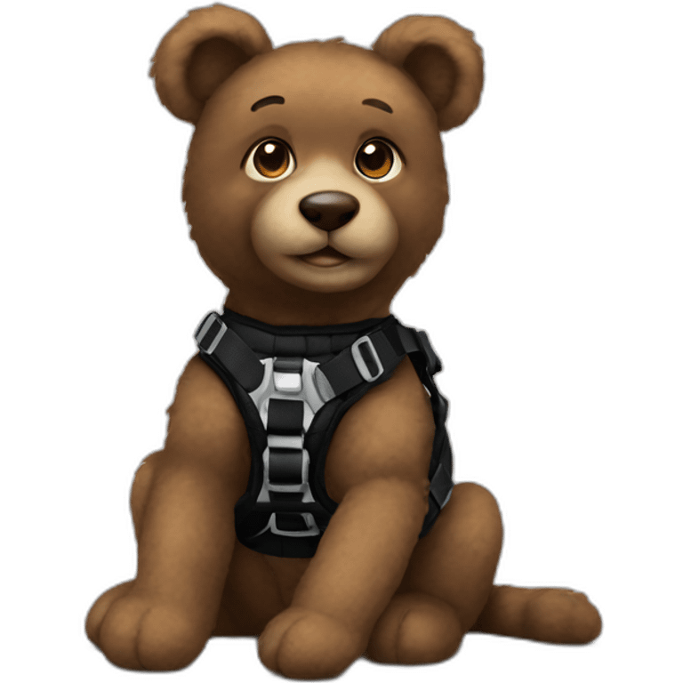 Teddy in black harness emoji