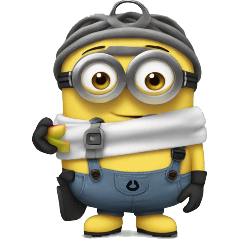 minion with apple theme emoji