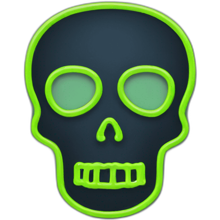 neon sign skull outline emoji