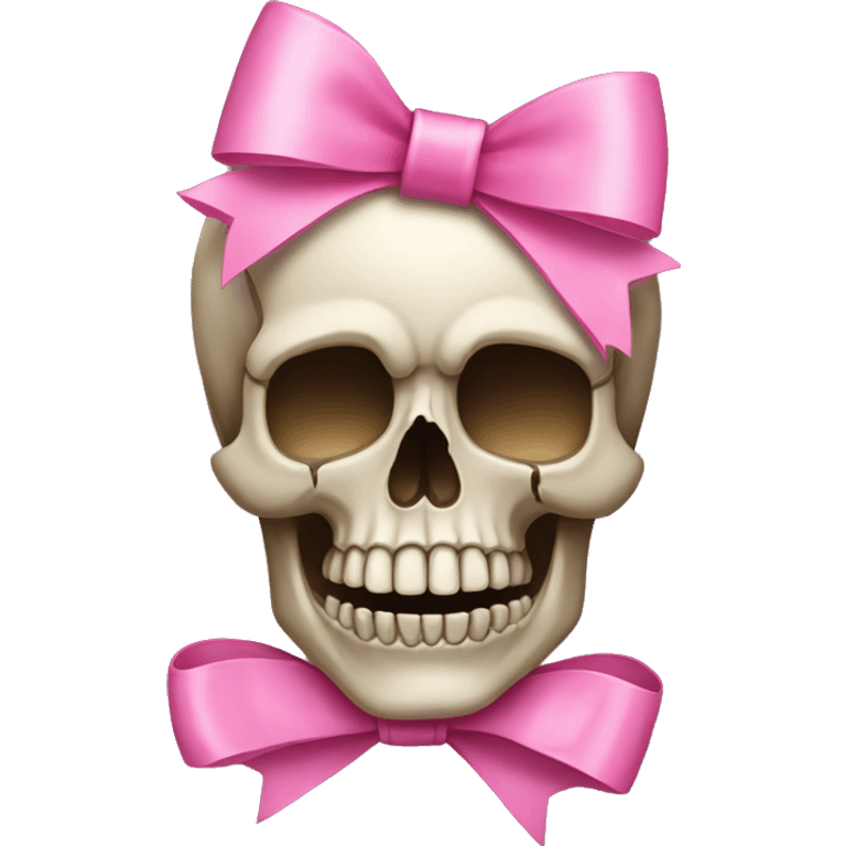 Skull with a pink bow emoji