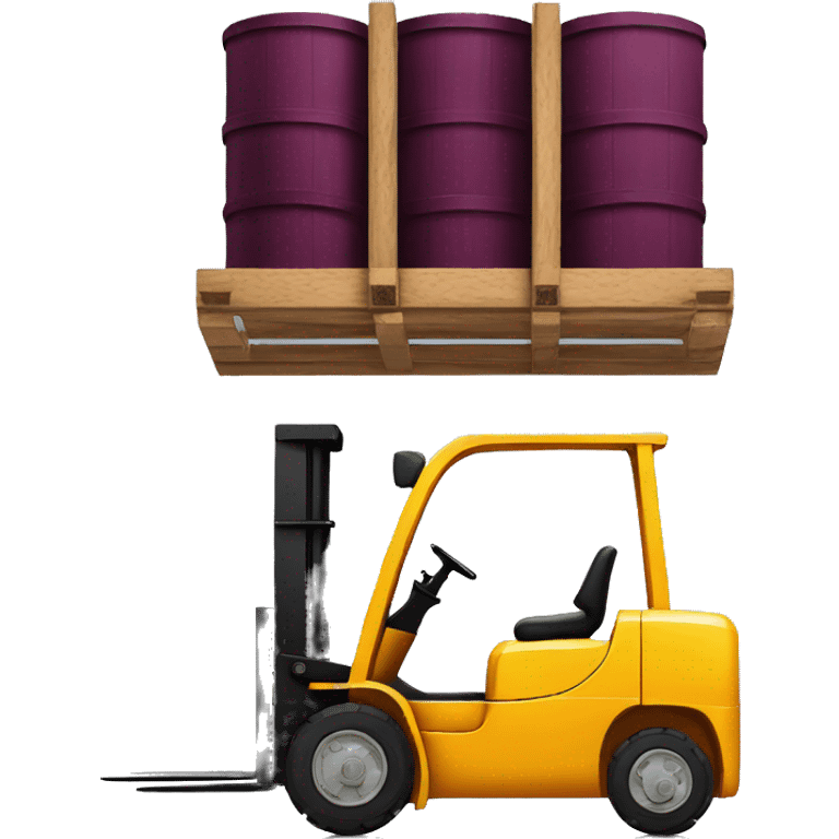 forklift with red wine emoji