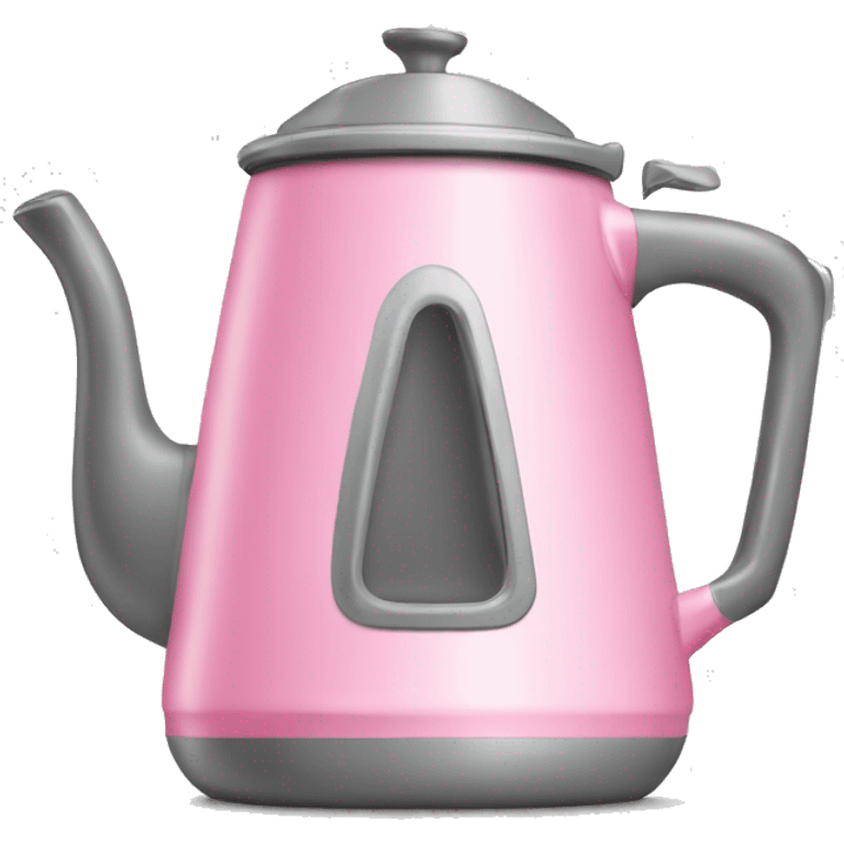 Realistic pink and gray camping coffee pot isolated.  emoji