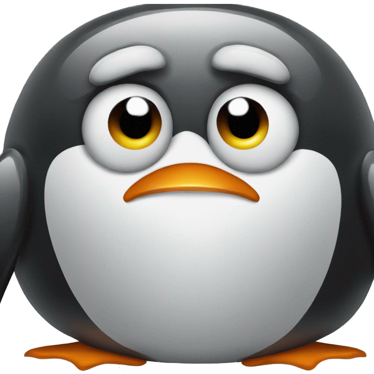 Penguin is angry about a computer error emoji