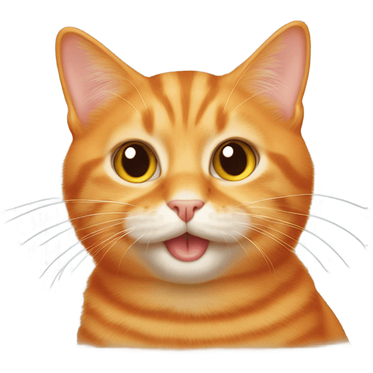 orange cat poking cheeks emoji