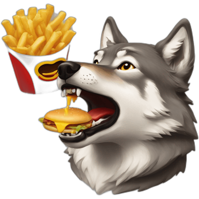 Wolf eating McDonald’s emoji