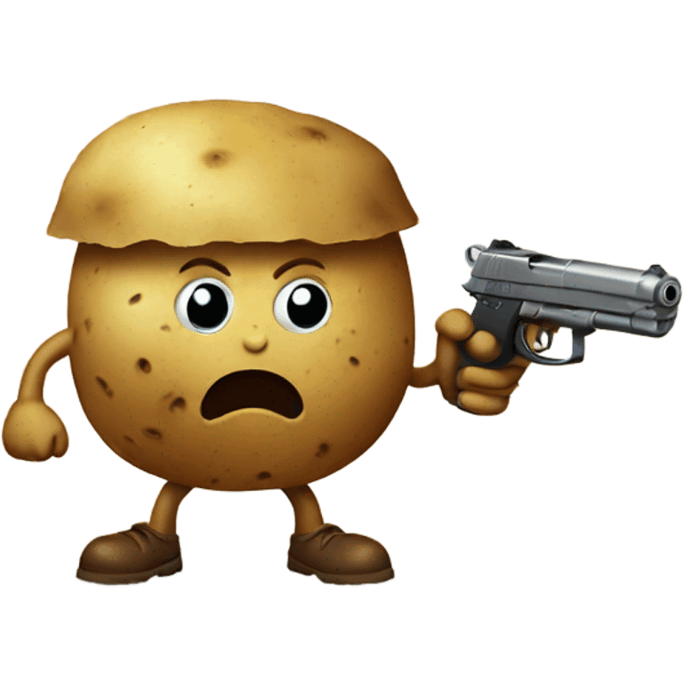 Potato with a gun emoji