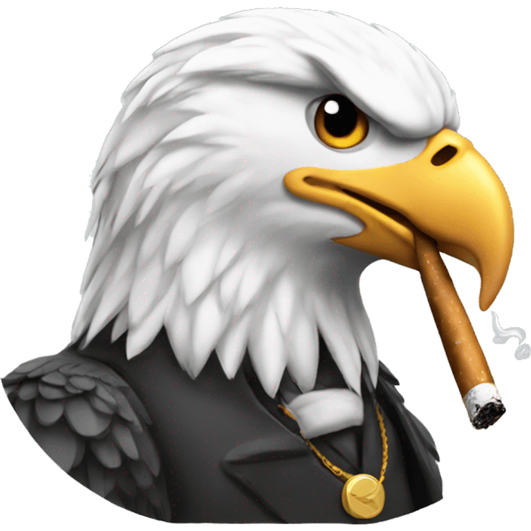 bald eagle smoking a cigarette emoji