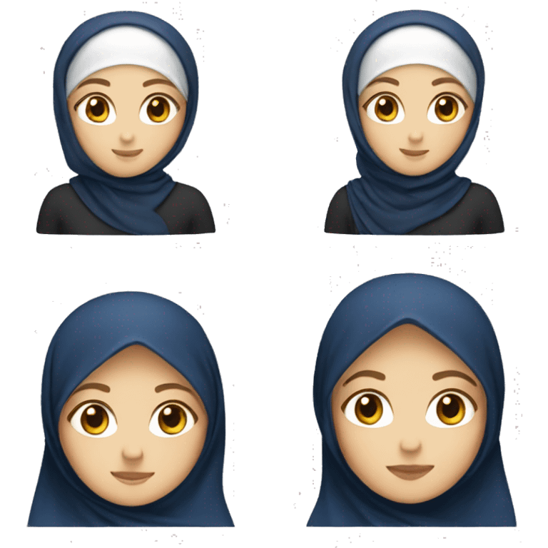 a white girl wearing navy hijab emoji