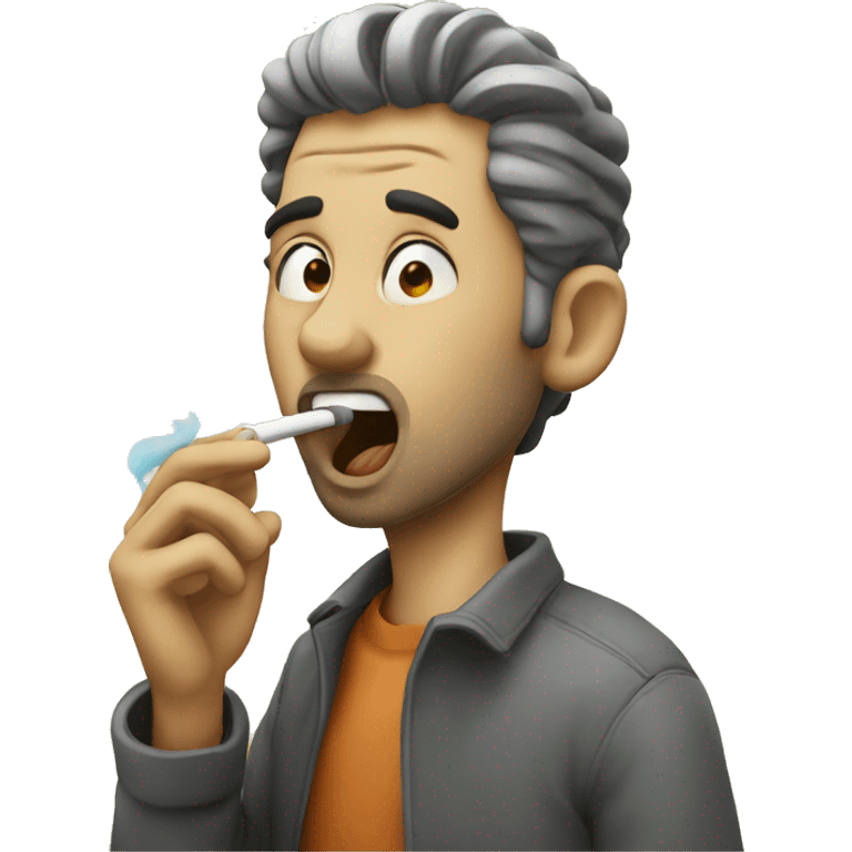 Man eating a vape emoji