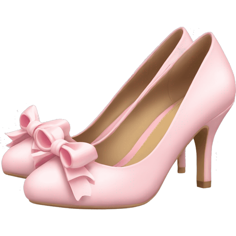 Light pink kitten heels with bows emoji