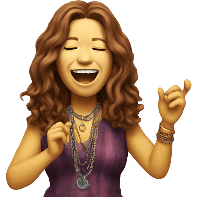 Janis joplin singing high emoji