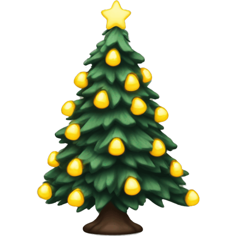 Cozy Christmas tree with yellow lights emoji