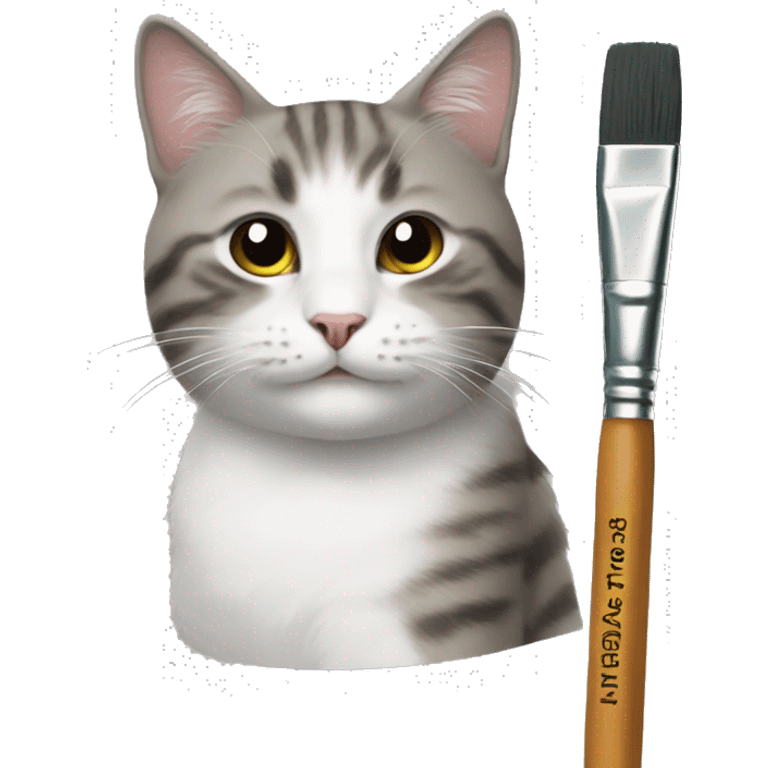 Cat with paintbrush emoji