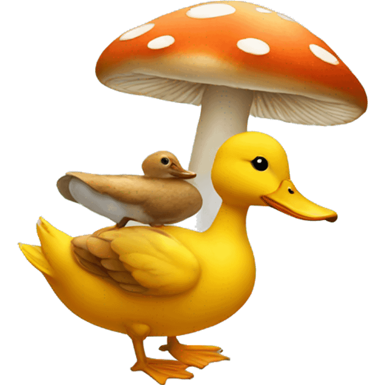 Mushroom riding a duck emoji