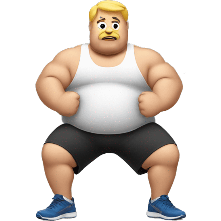 a fat man working out emoji