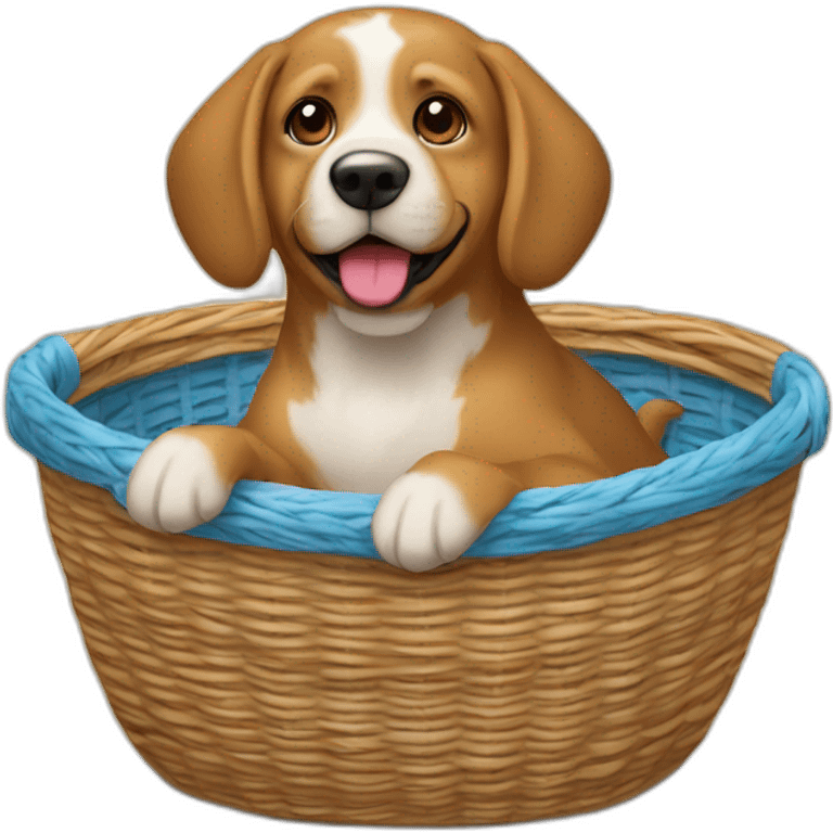 Chien dans panier emoji