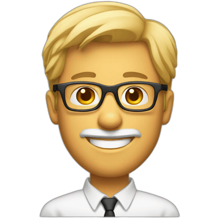 A. Blond beardes man with glasses, smiling emoji