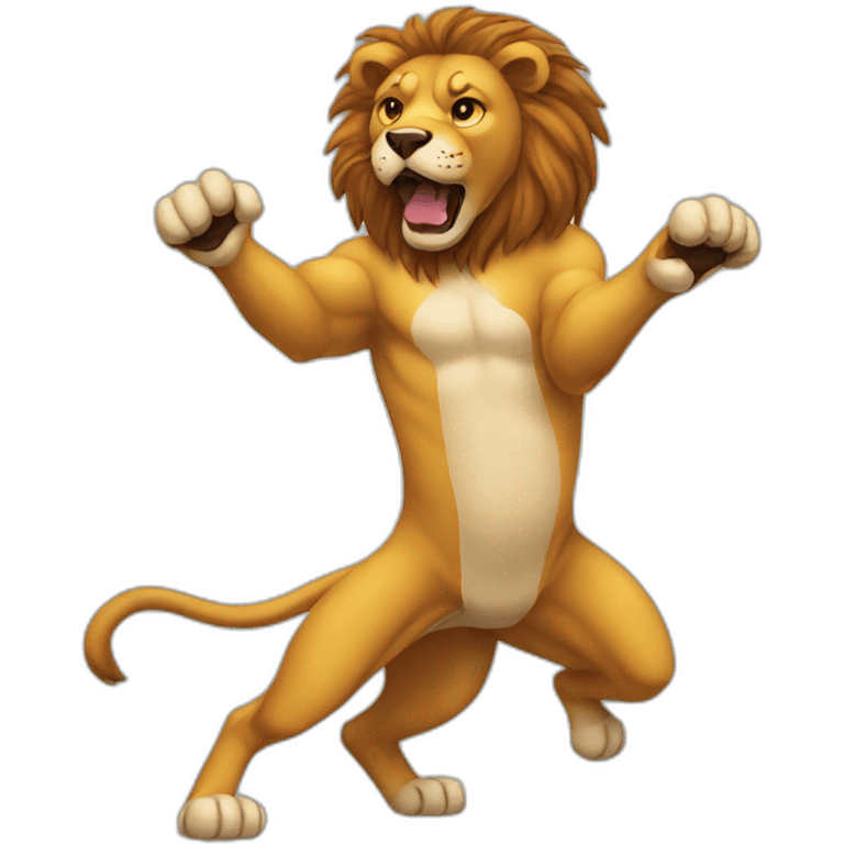 Dog kick lion emoji