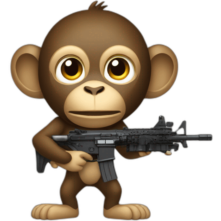 Monkey with a Ar15 emoji