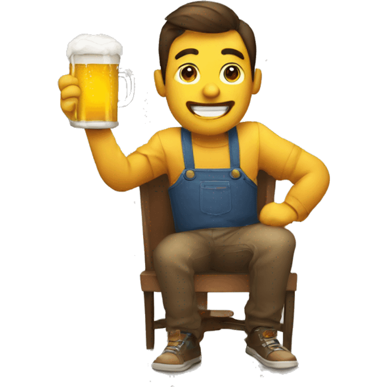 Graphic designer drink a beer emoji