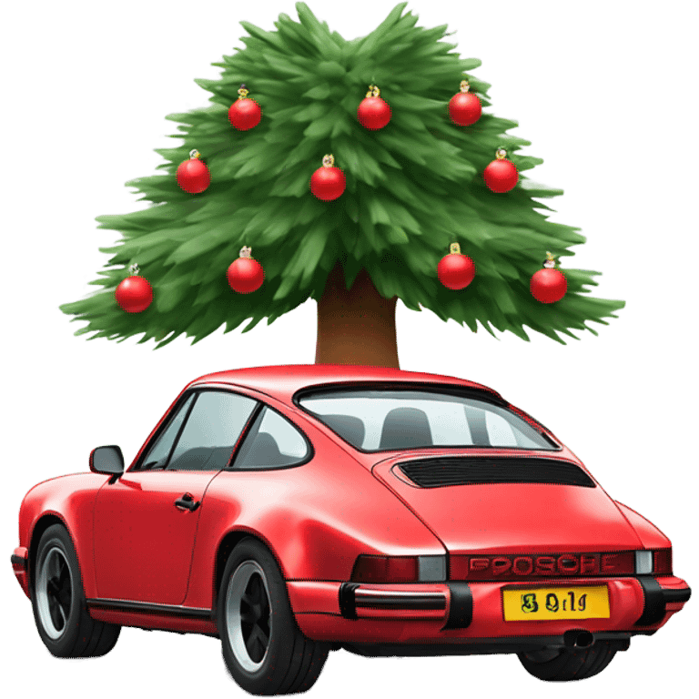 Porsche 911 with a Christmas tree on it  emoji