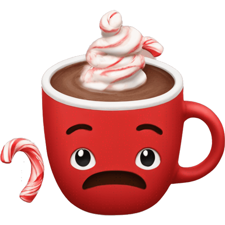 Peppermint hot chocolate in a red mug emoji