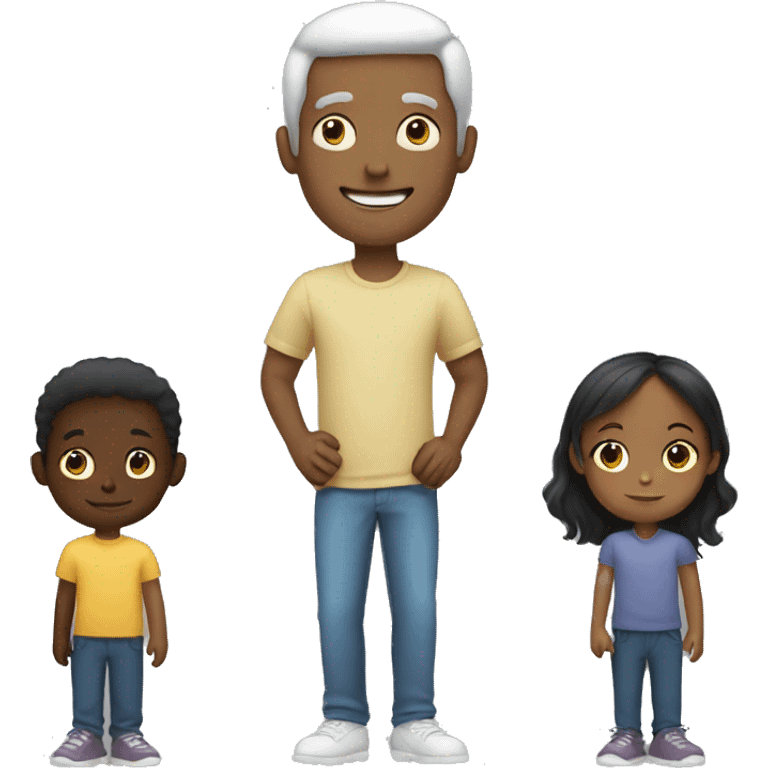 Man with interracial children  emoji