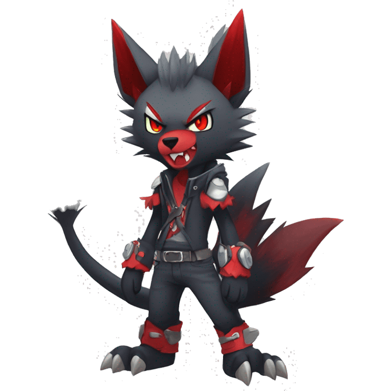 Edgy Cool Anthro Zoroark-Zangoose-Litten Punk Fakemon emoji