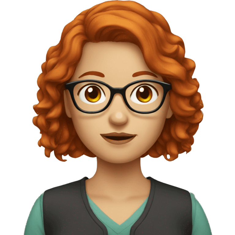 redhead women with glasses emoji