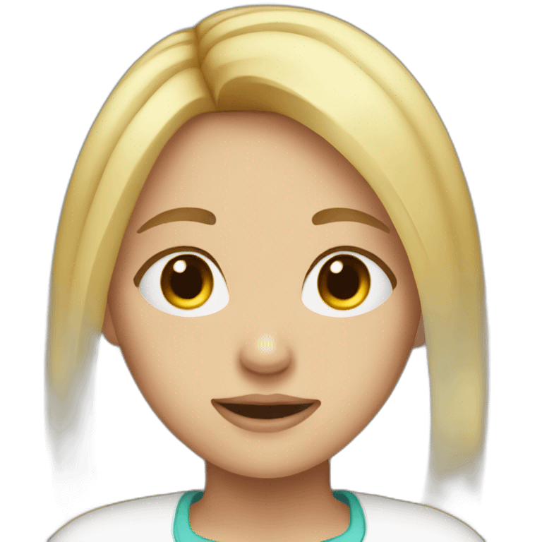 Girl with blond hair blood test emoji