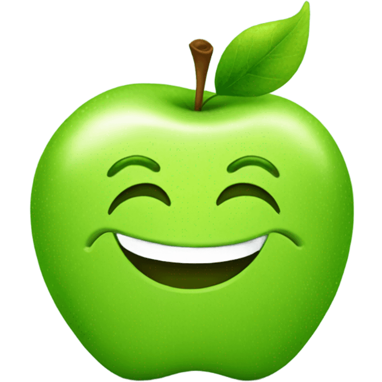 Happy green apple emoji